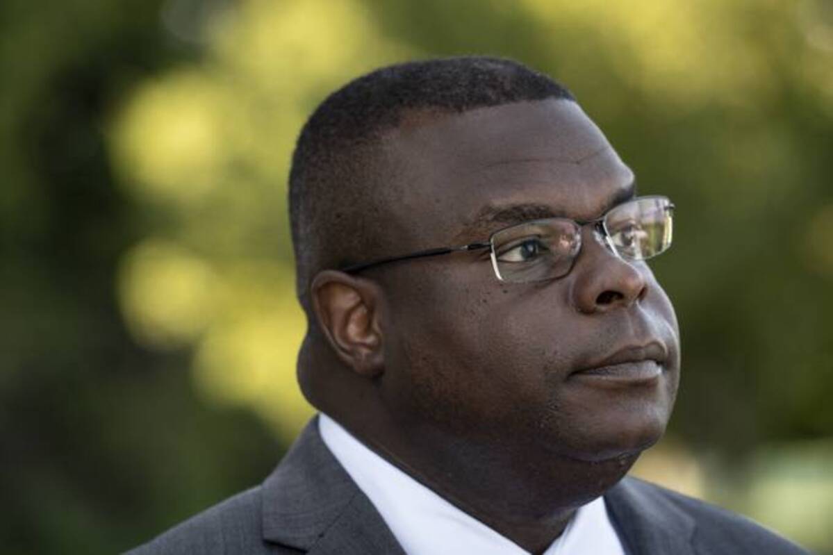 Republican candidate John Gibbs speaks to reporters in August. (Sarah Rice for The Washington Post)