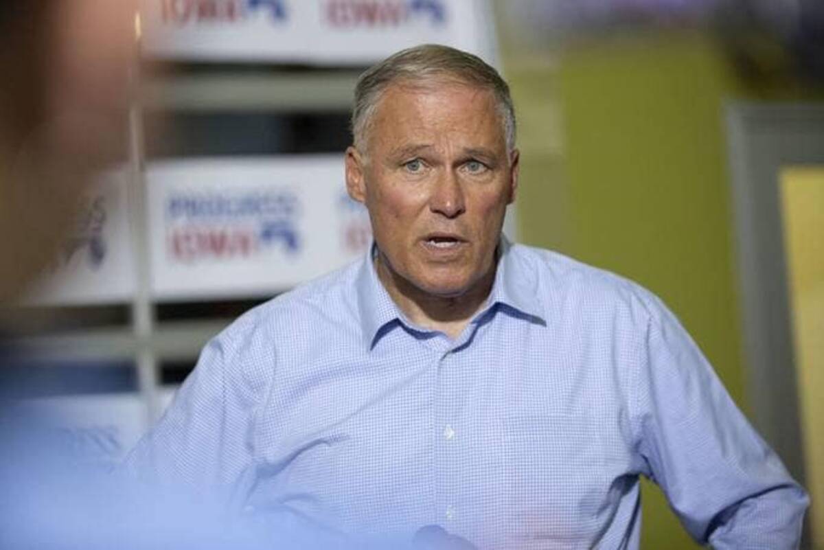 Washington Gov. Jay Inslee (D) signed Cascade Care, the state's public option health care plan, in 2020 and coverage for enrollees began in January 2021. (Daniel Acker/Bloomberg News)