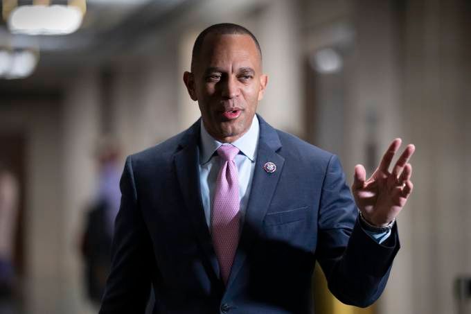 Newly-elected House minority leader Hakeem Jeffries (D-N.Y.). (AP Photo/J. Scott Applewhite)