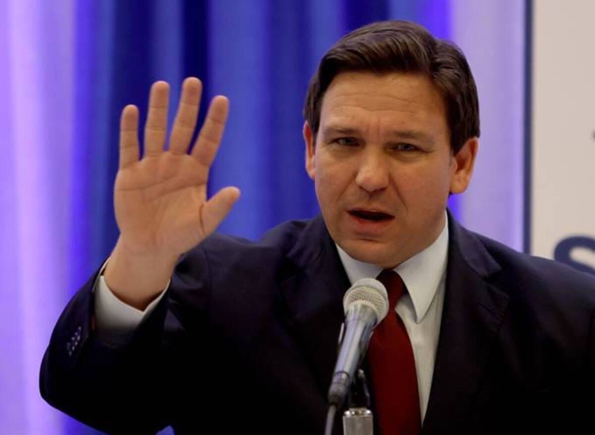 Florida Gov. Ron DeSantis could potentially be drawn into the Ukraine conflict: there are roughly 200 Florida National Guard troops currently there on a training mission. (Photo by Joe Raedle/Getty Images)