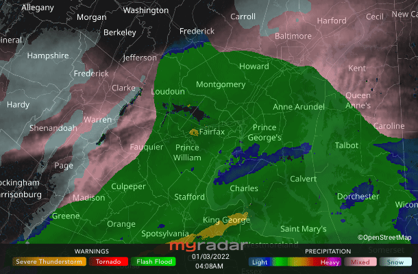 Radar courtesy MyRadar | © OpenStreetMap contributors