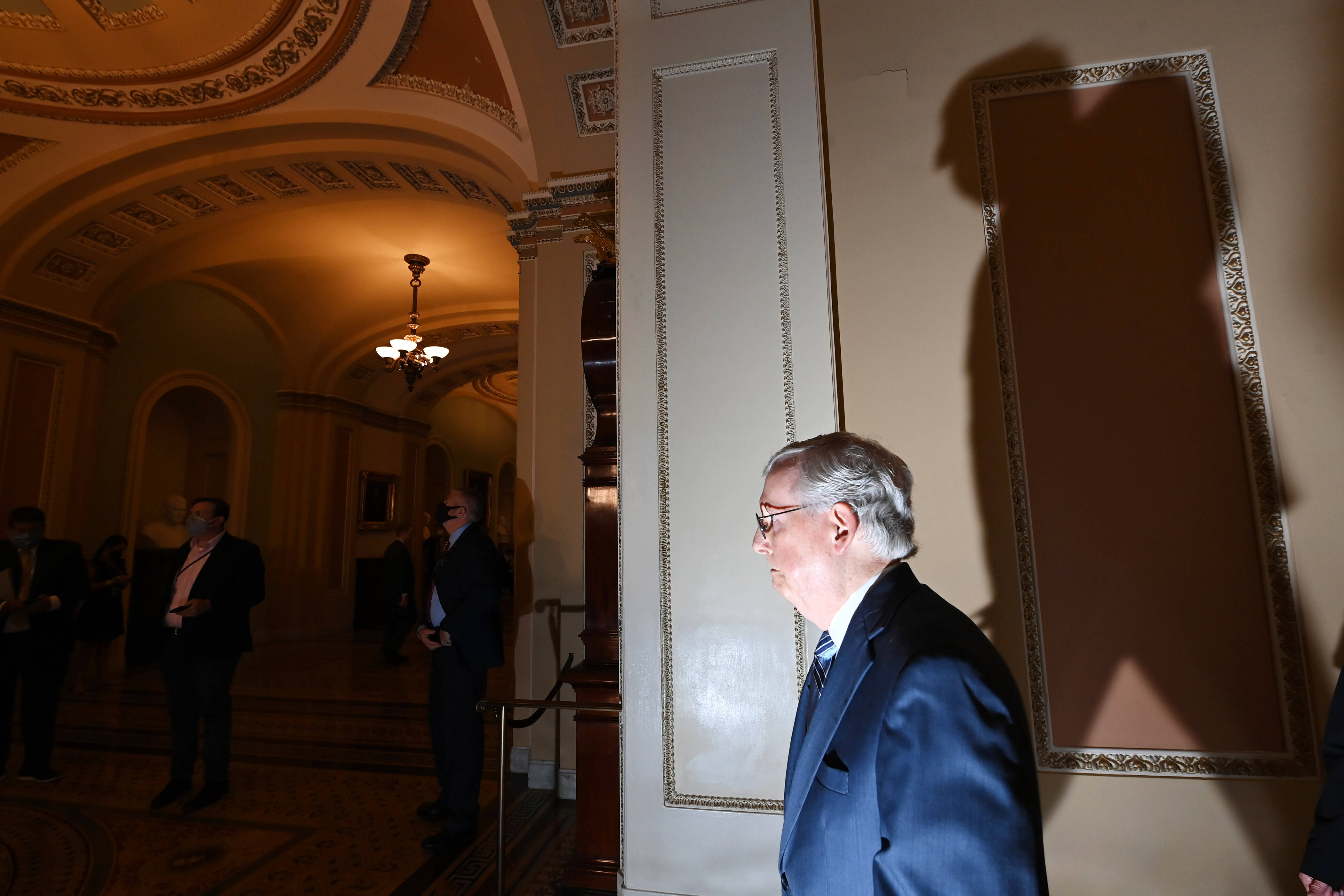 Senate Minority Leader Mitch McConnell (R-Ky.) is leading Republicans' fight to avoid voting to lift the debt ceiling. (Matt McClain/The Washington Post)
