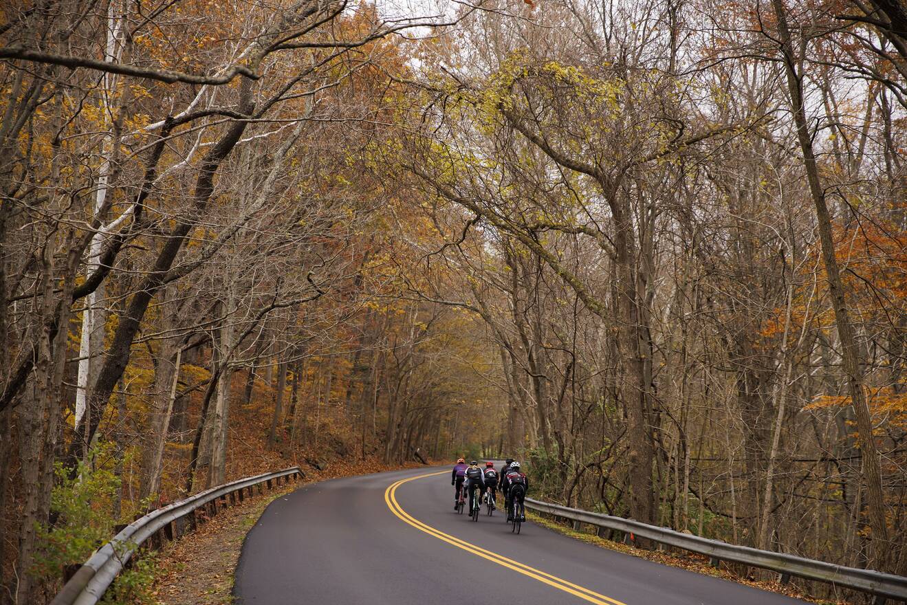 Cyclists on Old State Road 37 in Bloomington, Ind. (James Brosher for The Washington Post)