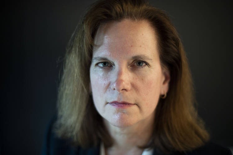 Army Col. Kathryn Spletstoser sits for a portrait at The Washington Post last week. (Carolyn Van Houten/The Washington Post)  