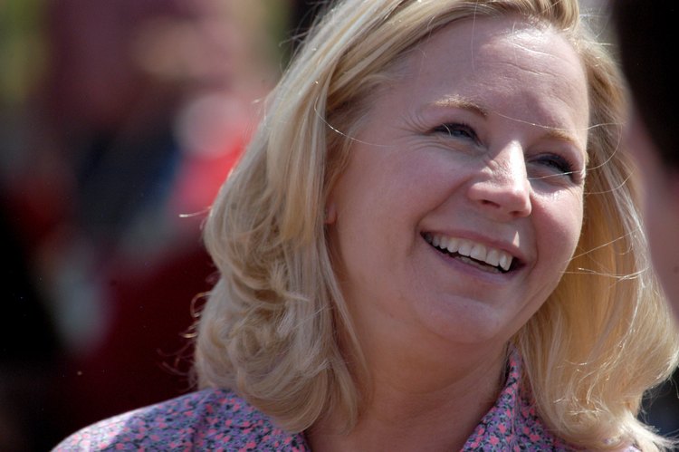 Liz Cheney in Emblem, Wyo. (Ruffin Prevost/Reuters)</p>  