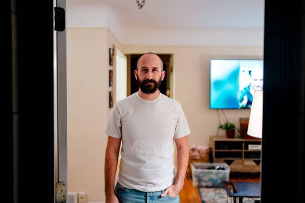 Michael Mamassian, 35, is a Royal Oak resident who is voting yes on Proposal 3 to preserve abortion rights in Michigan. He works in IT and considers himself politically independent. (Photo by Nick Hagen for The Washington Post)