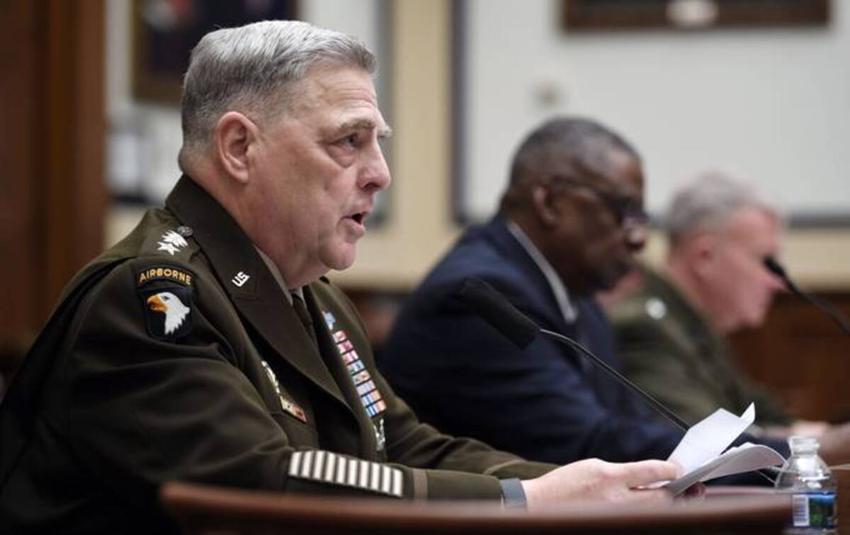 Secretary of Defense Lloyd J. Austin, Chairman of the Joint Chiefs of Staff Gen. Mark A. Milley and Marine Corps Gen. Kenneth F. McKenzie, commander of U.S. Central Command, will be on the hot seat Thursday in the House. (Olivier Douliery/Pool/EPA-EFE/Shutterstock)&nbsp;