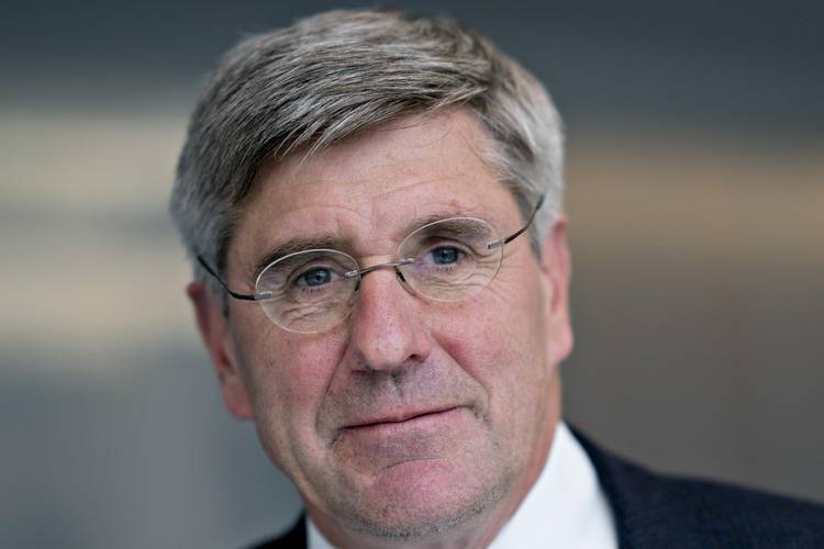 Stephen Moore speaks to Bloomberg Television in Washington. (Andrew Harrer/Bloomberg News)  