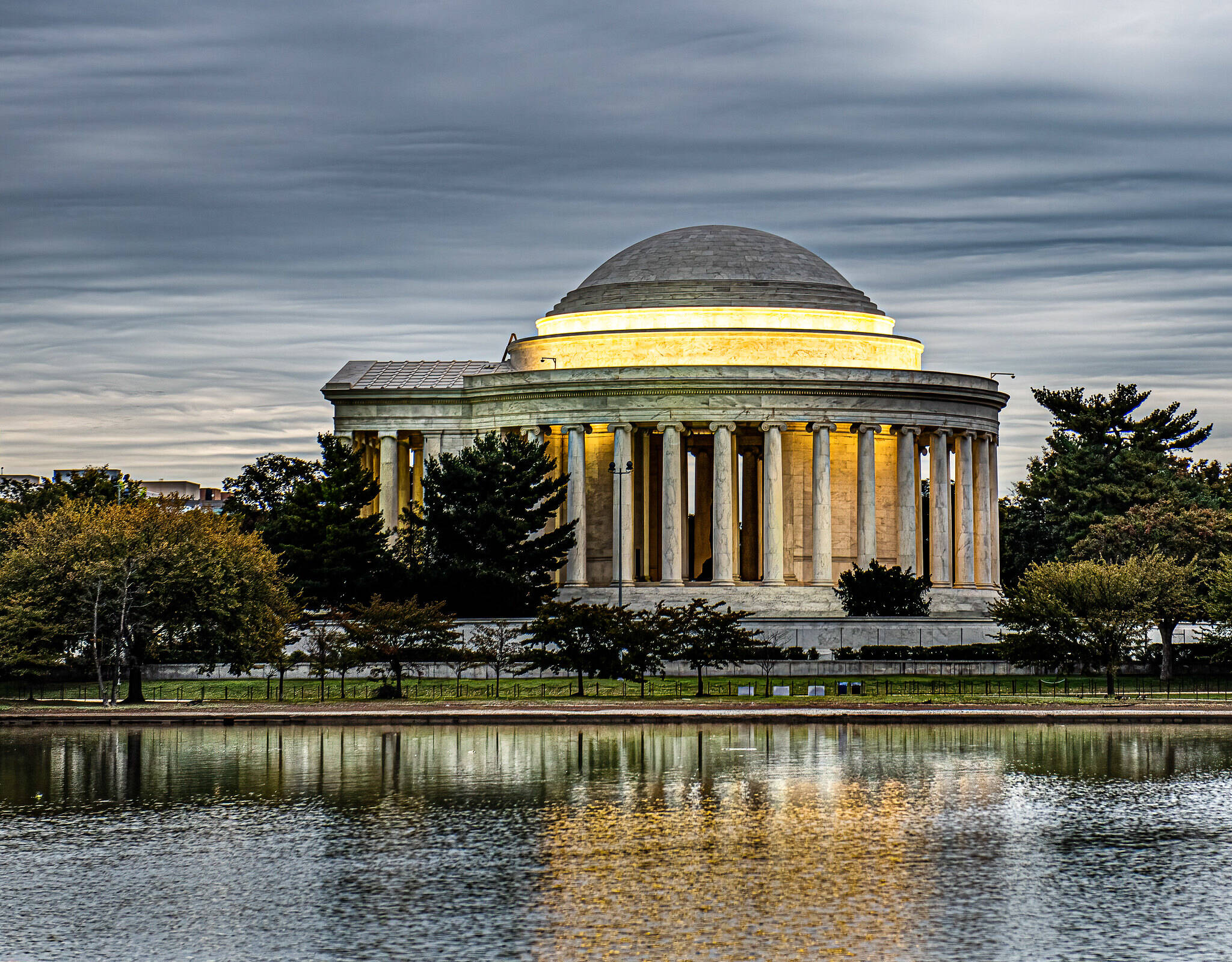 The Jefferson Memorial this past week with asperitas clouds.