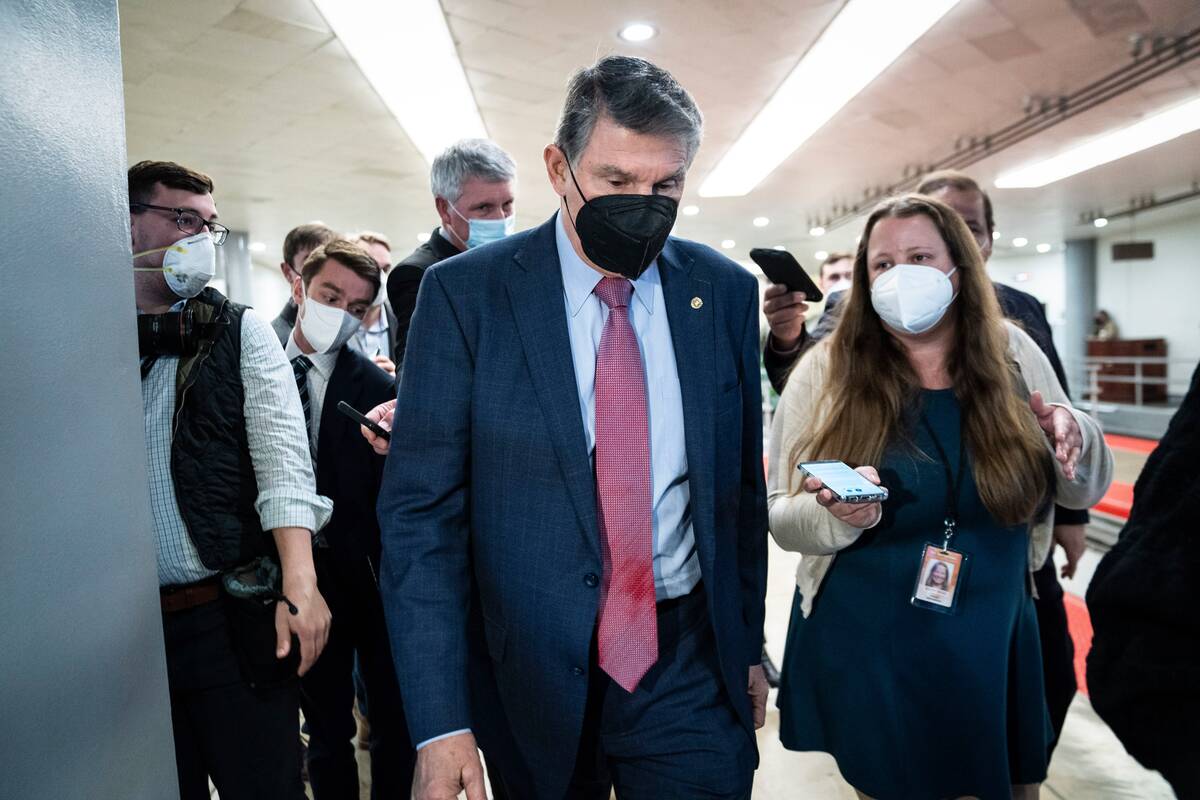 Sen. Joe Manchin III (D-W.Va.) on Capitol Hill on Feb. 1. (Jabin Botsford/The Washington Post)