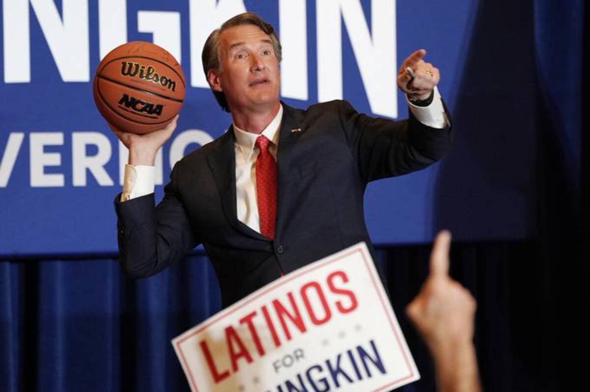 Youngkin after speaking to supporters on November 2, 2021 in Chantilly, Virginia. (Salwan Georges/The Washington Post)
