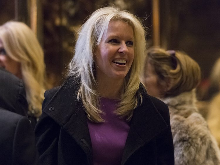 Monica Crowley at Trump Tower. (Albin Lohr-Jones/EPA)</p>  