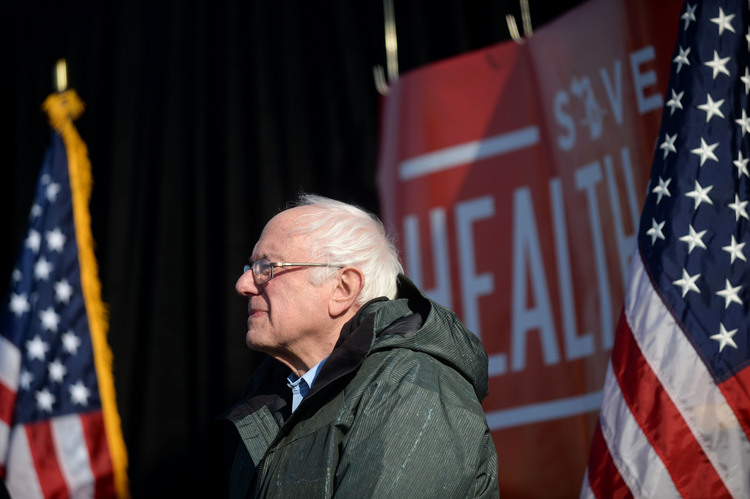 Bernie Sanders led a rally yesterday in Warren, Michigan -- where Trump did especially well -- with members of the state's congressional delegation and Chuck Schumer. It was one of more than 40 "Our First Stand: Save Health Care" rallies across the country. (Rachel Woolf/Getty Images)</p>  