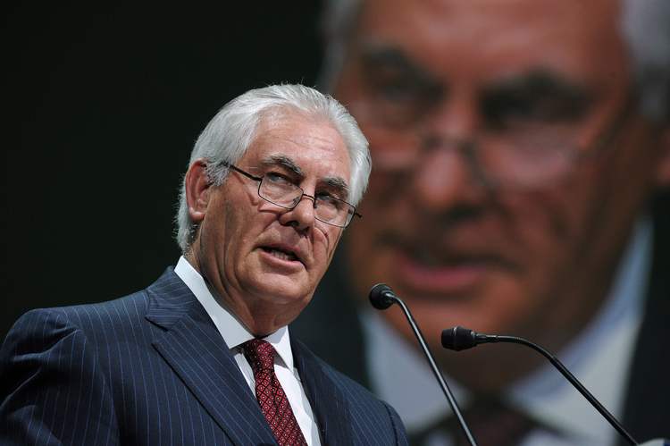 &nbsp;Rex Tillerson addresses the World Gas Conference in Paris. (AFP/Eric Piermont)</p>  