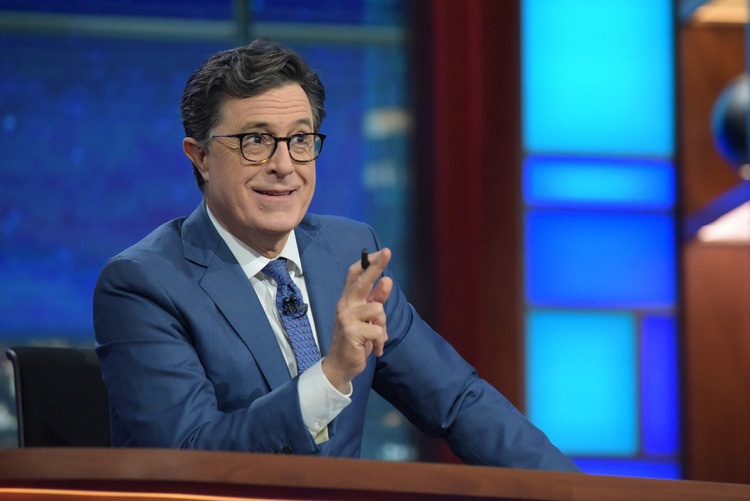 Stephen Colbert's ratings have surged since the election. (Scott Kowalchyk/CBS)</p>  