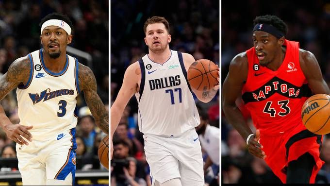 Bradley Beal and the Wizards, Luka Doncic and the Mavericks and Pascal Siakam and the Raptors all need some improvements to their teams in the new year. (AP)
