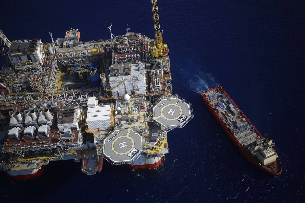 A supply vessel at Chevron's Jack/St. Malo deepwater oil platform off Louisiana. (Luke Sharrett/Bloomberg News)