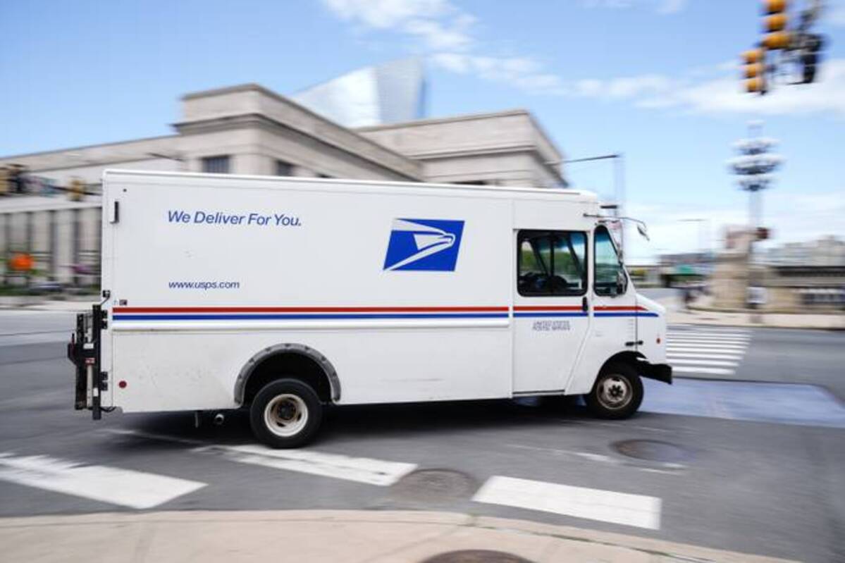 A Postal Service vehicle in Philadelphia. (Matt Rourke/AP)