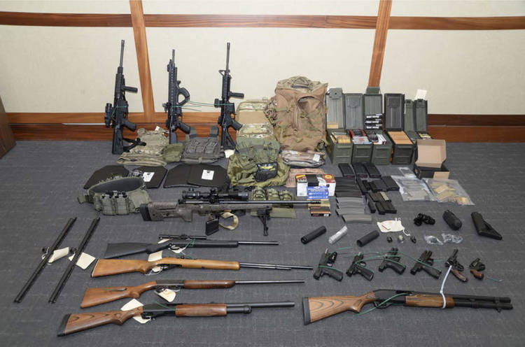 Federal investigators say Christopher Hasson had a cache of guns stockpiled to launch a terrorist attack targeting liberal politicians and journalists. (U.S. Attorney’s Office in Maryland)  