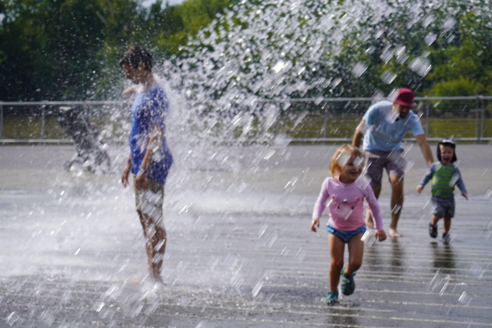 Cooling off in the fountain near the Potomac River in Georgetown. (Jeannie In D.C./Flickr)