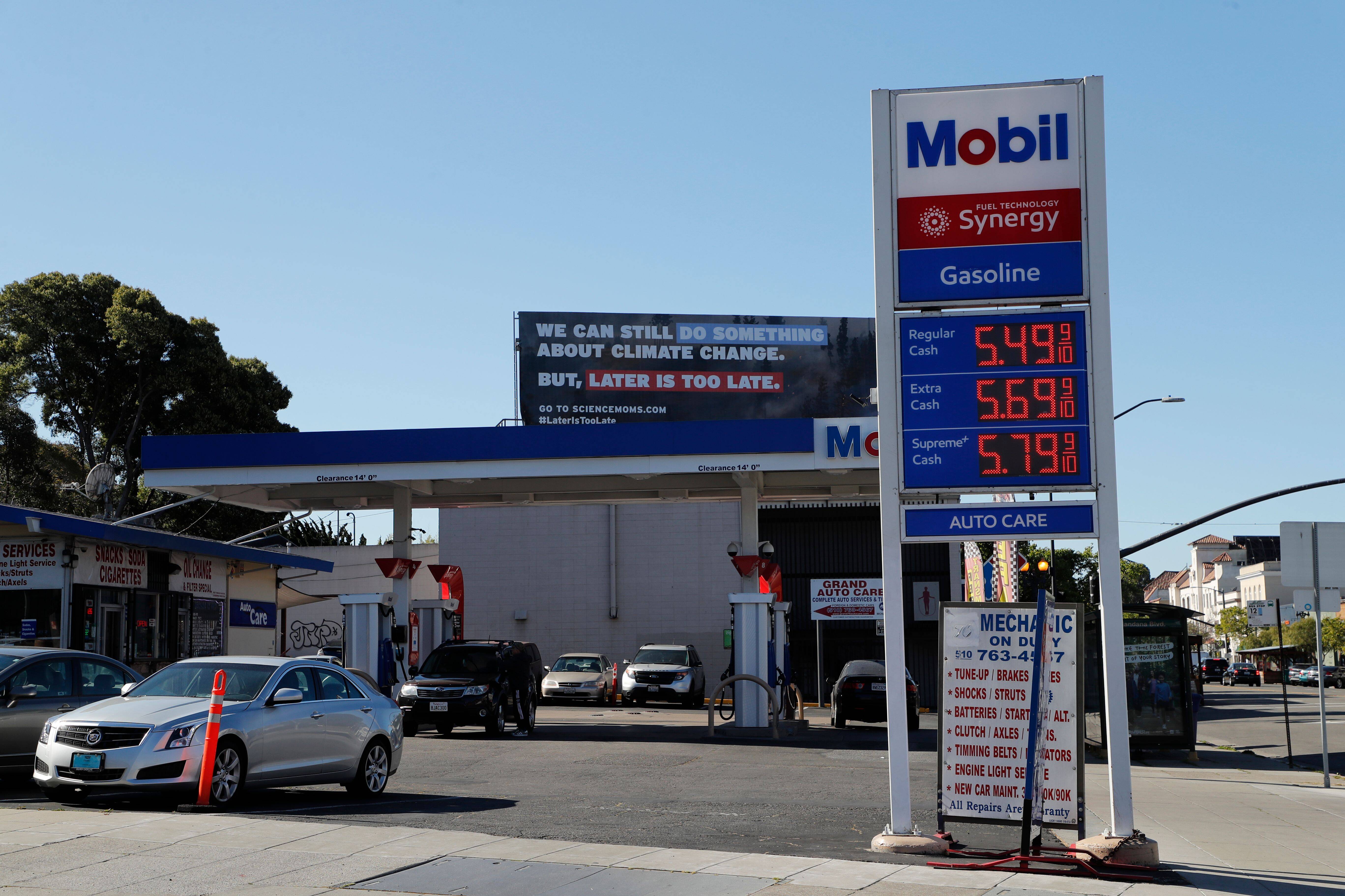 Gas prices in Oakland, Calif., on Monday. (John Mabanglo/EPA-EFE/Shutterstock) (John G Mabanglo/EPA-EFE/REX/Shutterstock)