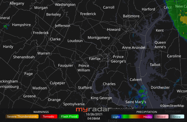 Radar courtesy MyRadar | © OpenStreetMap contributors