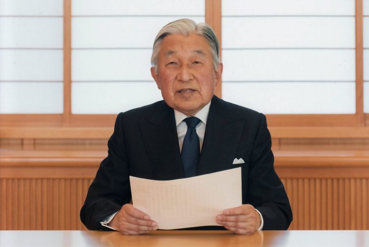 Japanese Emperor Akihito&nbsp;addresses the nation&nbsp;from the Imperial Palace. (Handout)</p>  