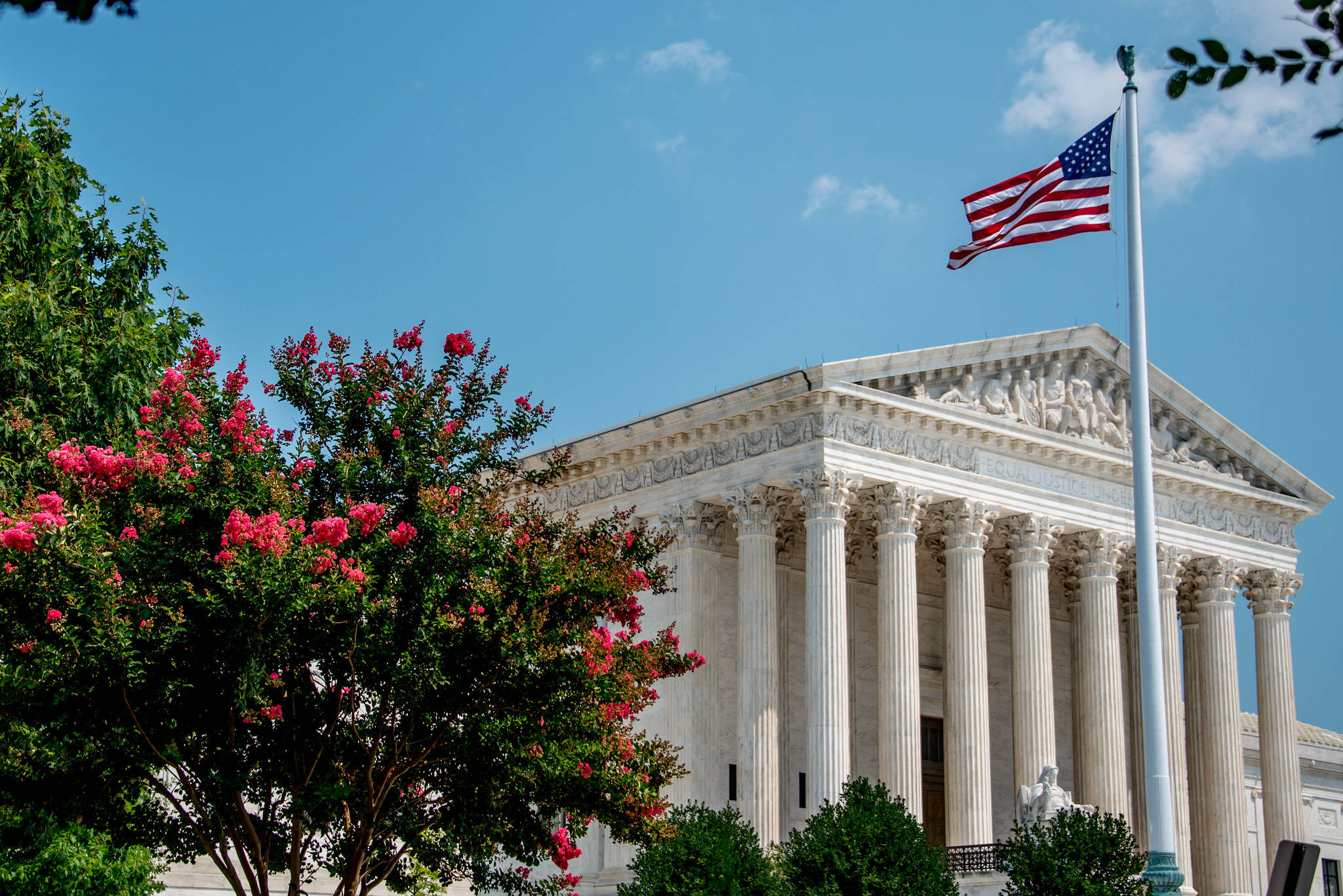 The Supreme Court building bakes in the summer sun yesterday. (angela n./Flickr)