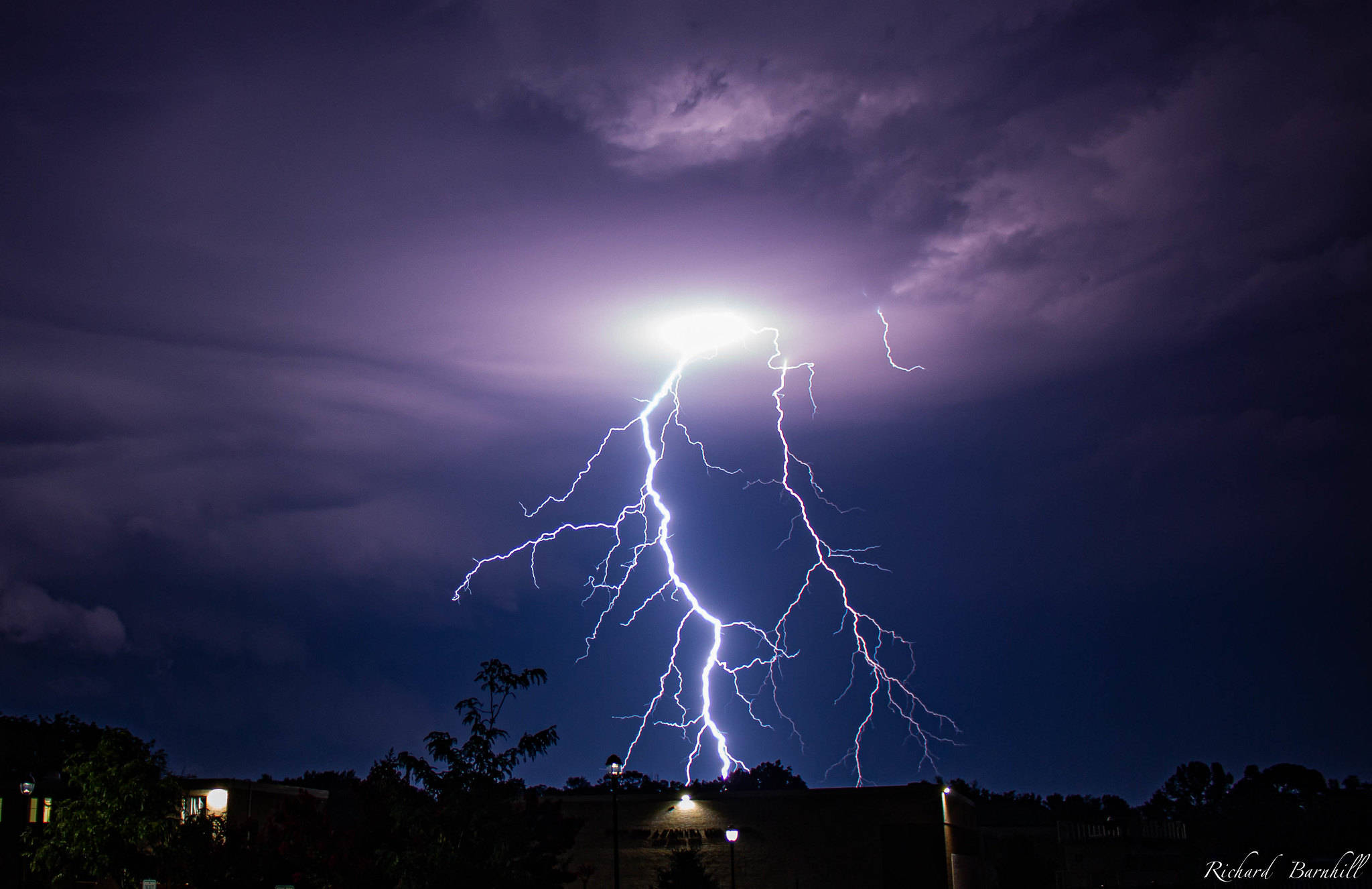 Lightning from a storm approaching Arlington from Maryland on Wednesday. (wolfpackWX/Flickr)