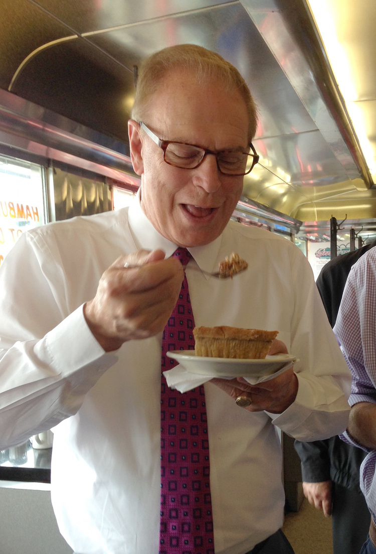 Ted Strickland, the Democratic candidate for Senate in Ohio, campaigns&nbsp;at the Steel Trolley Diner in Lisbon earlier this month.&nbsp;(AP Photo/Julie Carr Smyth)</p>  