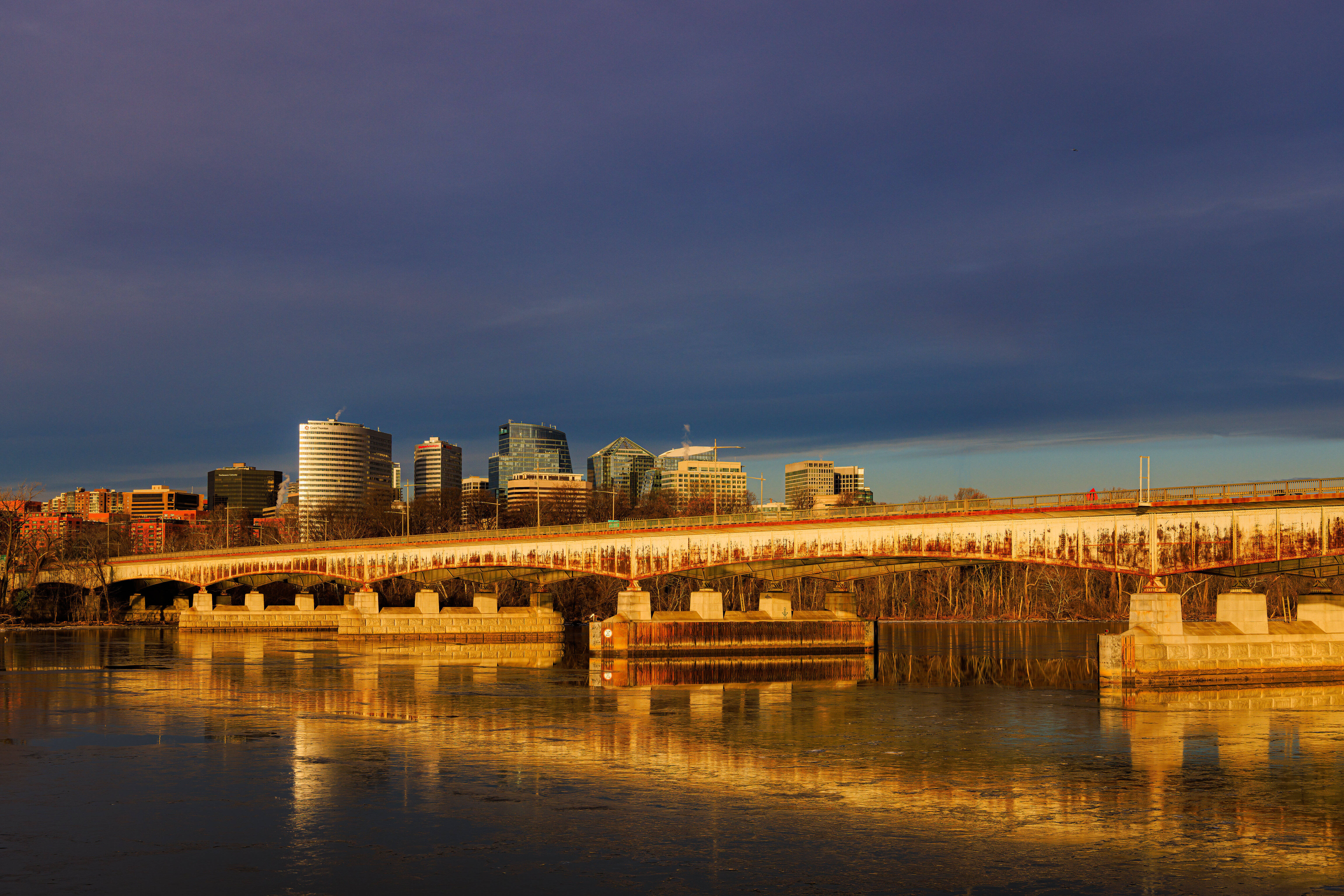 A view of Rosslyn and the Key Bridge on Sunday.