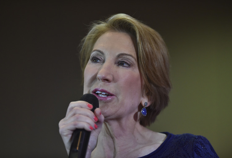 Carly Fiorina campaigns as Ted Cruz's running-mate in April.&nbsp;(Ricky Carioti/The Washington Post)</p>  
