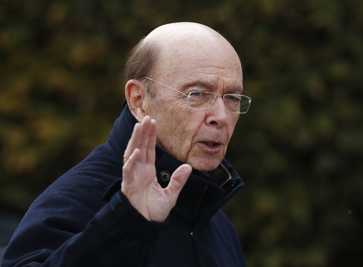 Wilbur Ross arrives for a meeting with Trump. (Carolyn Kaster/AP)</p>  