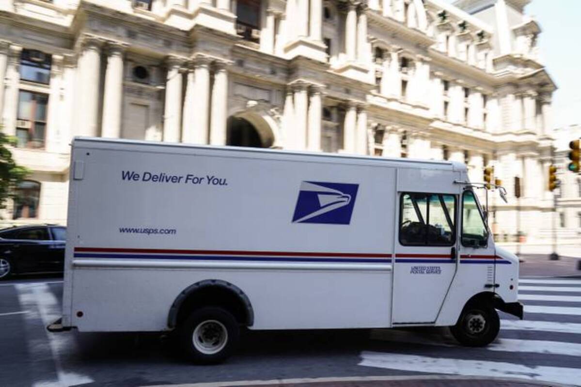 A Postal Service vehicle in Philadelphia. (Matt Rourke/AP)
