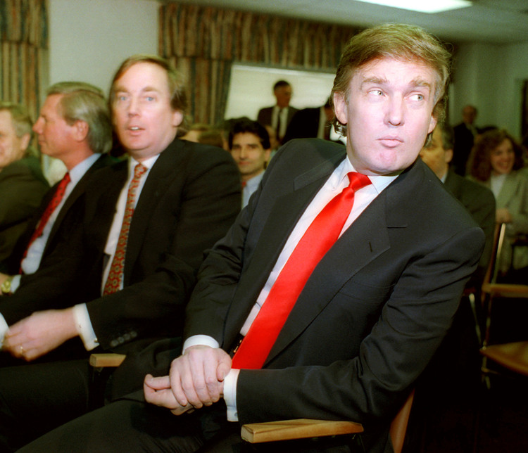 Trump, right, waits with his brother Robert for the start of a Casino Control Commission meeting in Atlantic City.&nbsp;(AP)</p>  