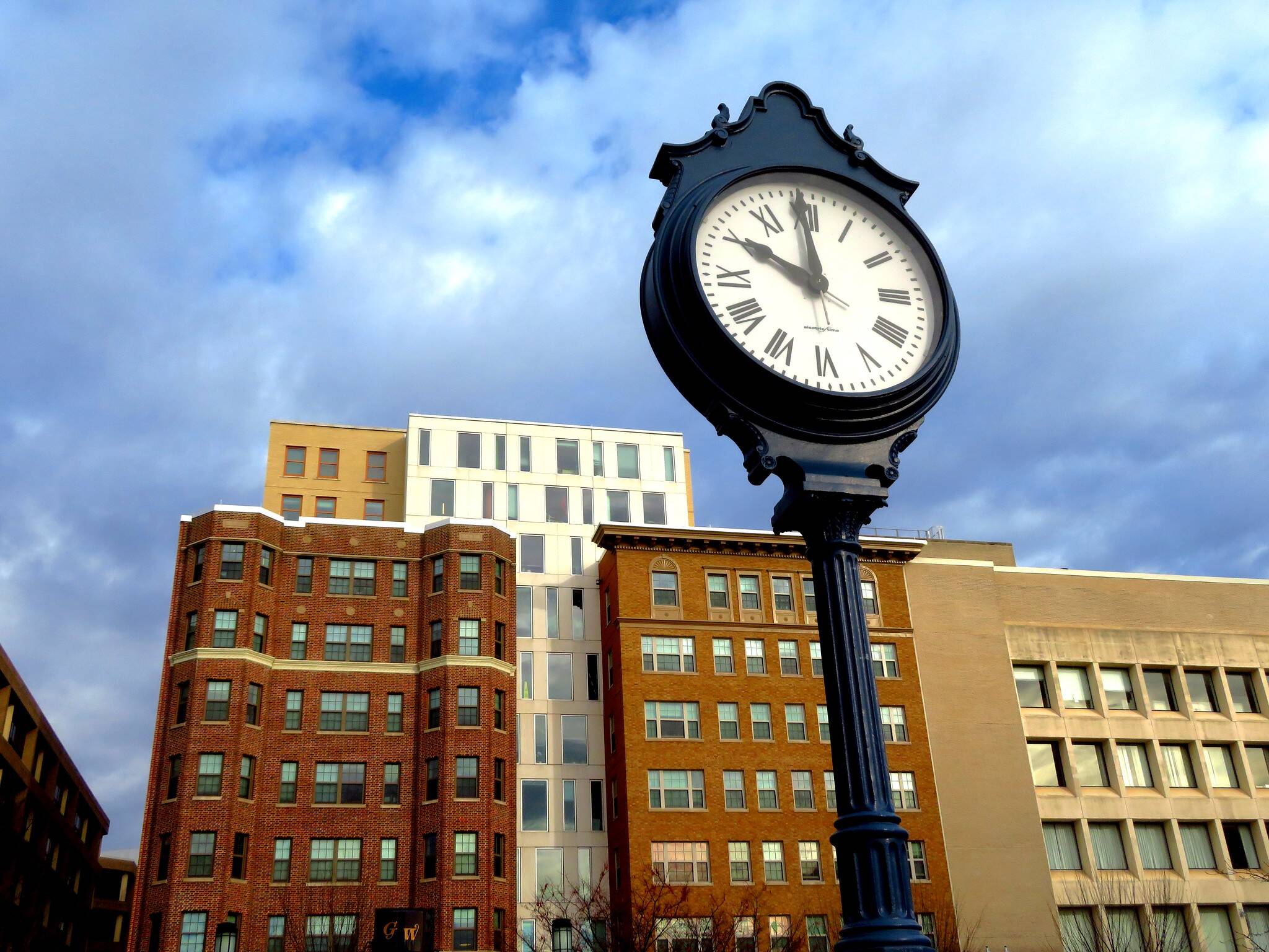Glimpses of blue sky over Foggy Bottom on Tuesday morning. (Jeff Vincent/Flickr)