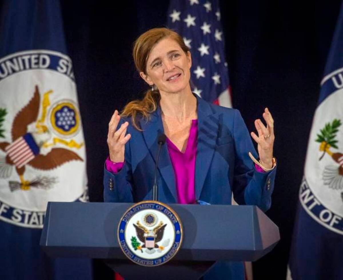 Several ambassadors to Ukraine's neighbors met with Samantha Power, administrator of the United States Agency for International Development, last week to discuss aid for the Ukrainian refugees fleeing into their countries. (Photo by Bill O'Leary/The Washington Post)