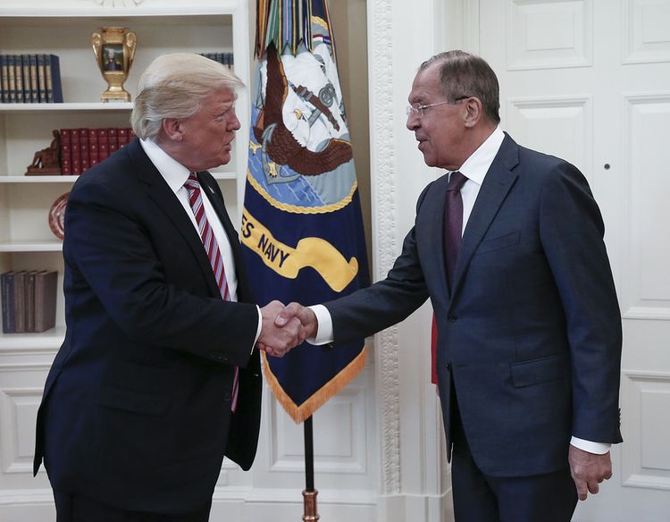 Trump was all smiles with Russian Foreign Minister Sergei Lavrov&nbsp;at the White House the day after he fired Comey.&nbsp;(Handout from the Russian Foreign Ministry/Via AFP)</p>  