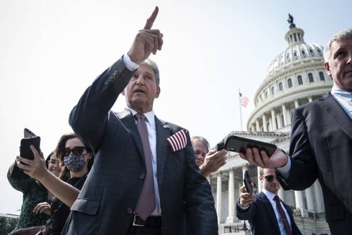 Sen. Joe Manchin III (D-W.Va.) signed on to a voting rights bill introduced today in the Senate. (Jabin Botsford/The Washington Post)