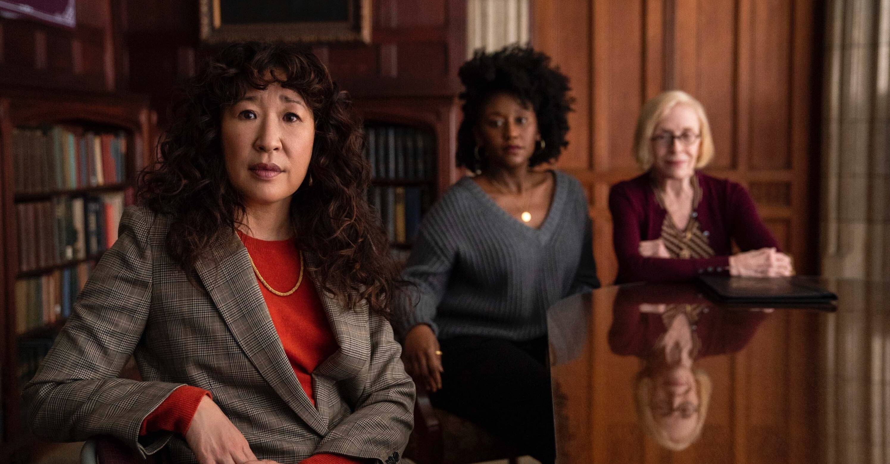 Sandra Oh, from left, Nana Mensah and Holland Taylor in a scene from 