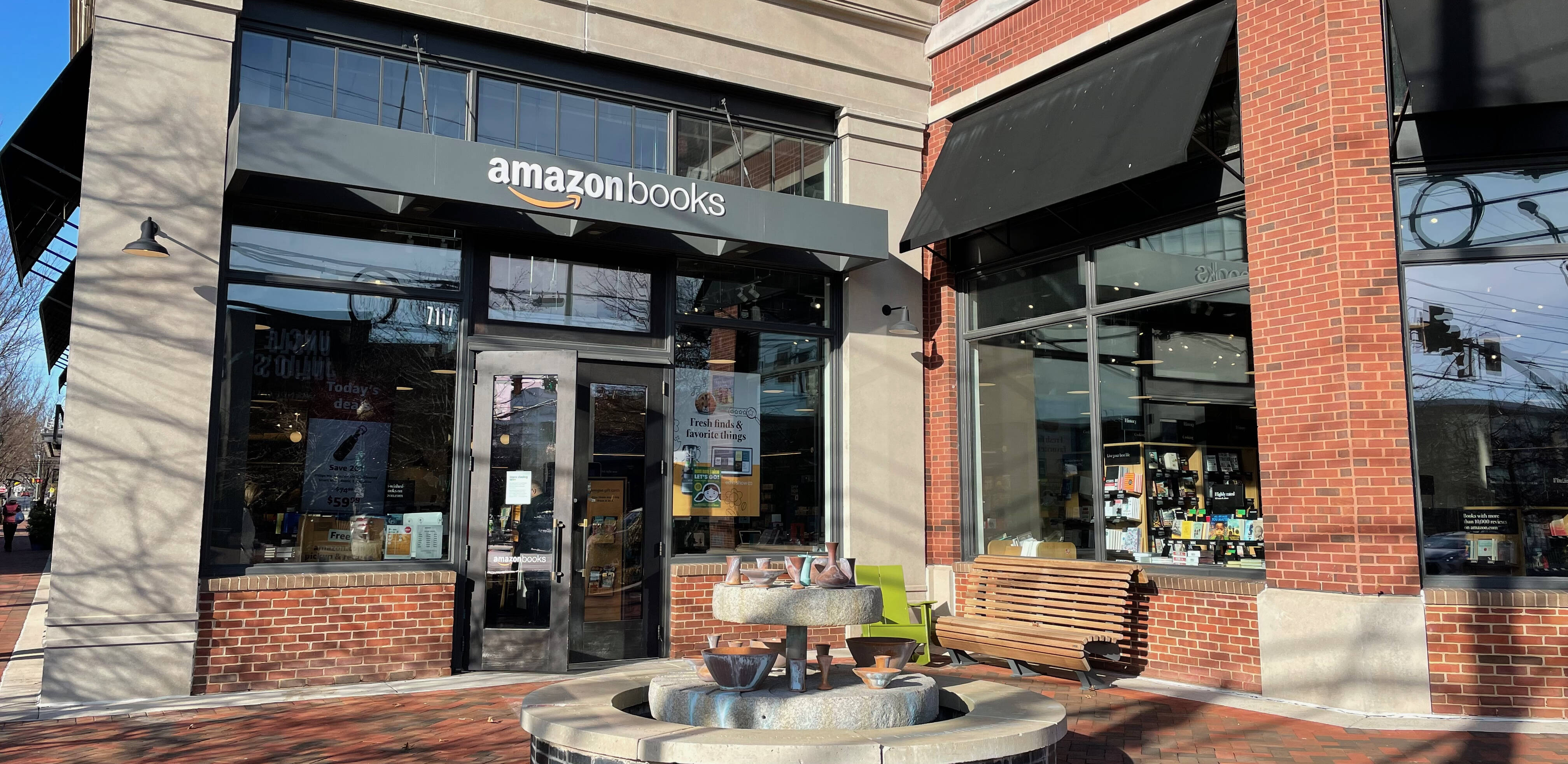 Amazon Books in Bethesda, Md., is one of about two dozen bookstores that will be closed, according to the online retailer. (Dawn Charles/The Washington Post)