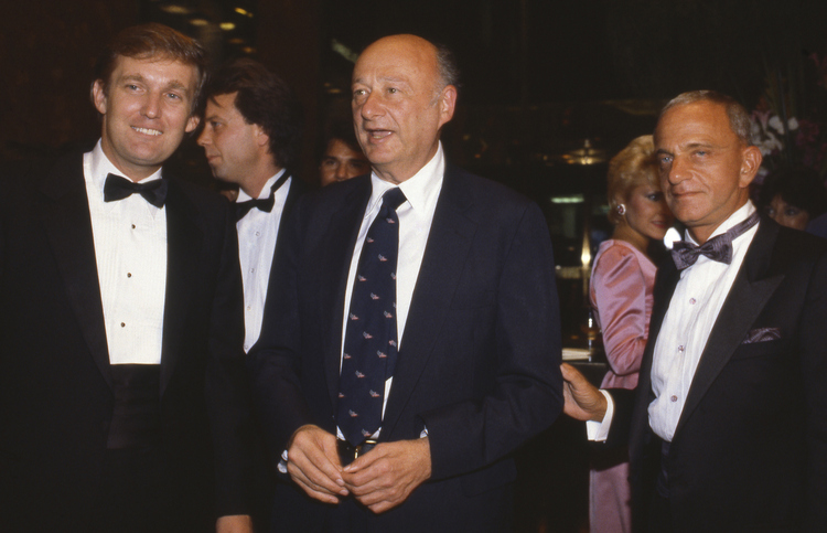 Donald Trump, Ed Koch and Roy Cohn at the opening of Trump Tower in 1983. (Sonia Moskowitz/Getty Images)</p>