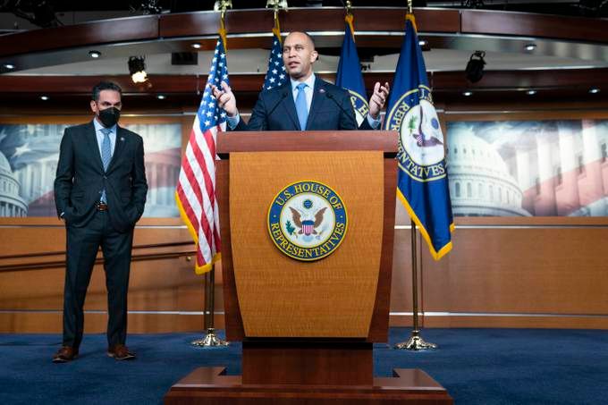 Democratic Caucus Chairman Hakeem Jeffries (D-N.Y.) is expected to become the next House Democratic leader. (Sarah Silbiger/The Washington Post)