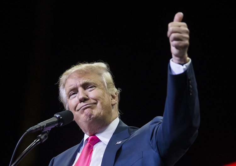 Donald Trump campaigns in Jacksonville&nbsp;earlier this month.&nbsp;(Mark Wallheiser/Getty Images)</p>  