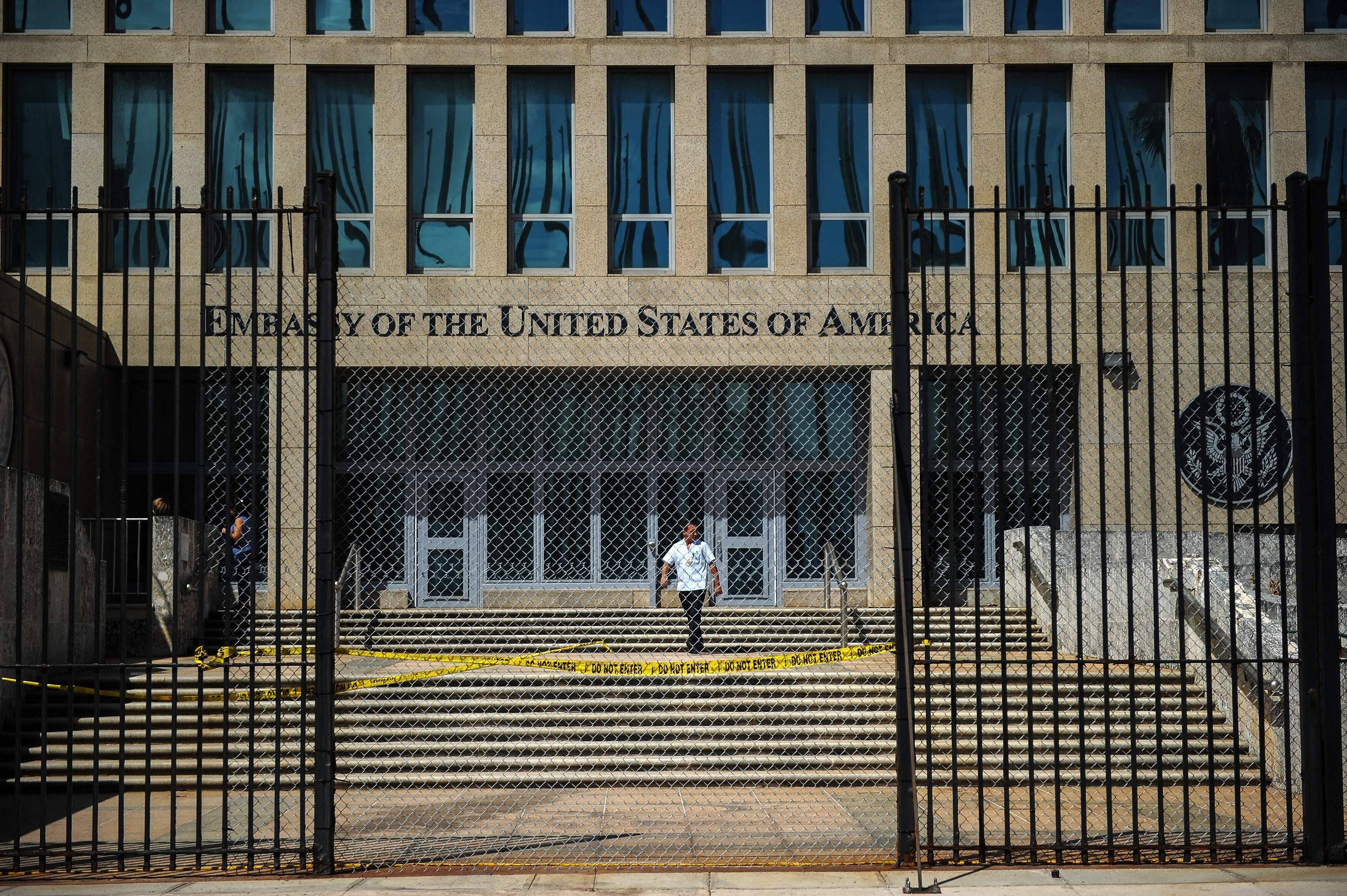 The U.S. embassy in Havana in October 2017 (Yamil Lage/AFP via Getty Images)