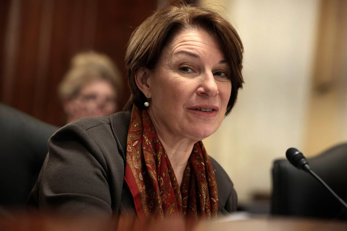 Sen. Amy Klobuchar (D-Minn.) is leading the bipartisan tech antitrust push in the Senate. (Anna Moneymaker/Getty Images)