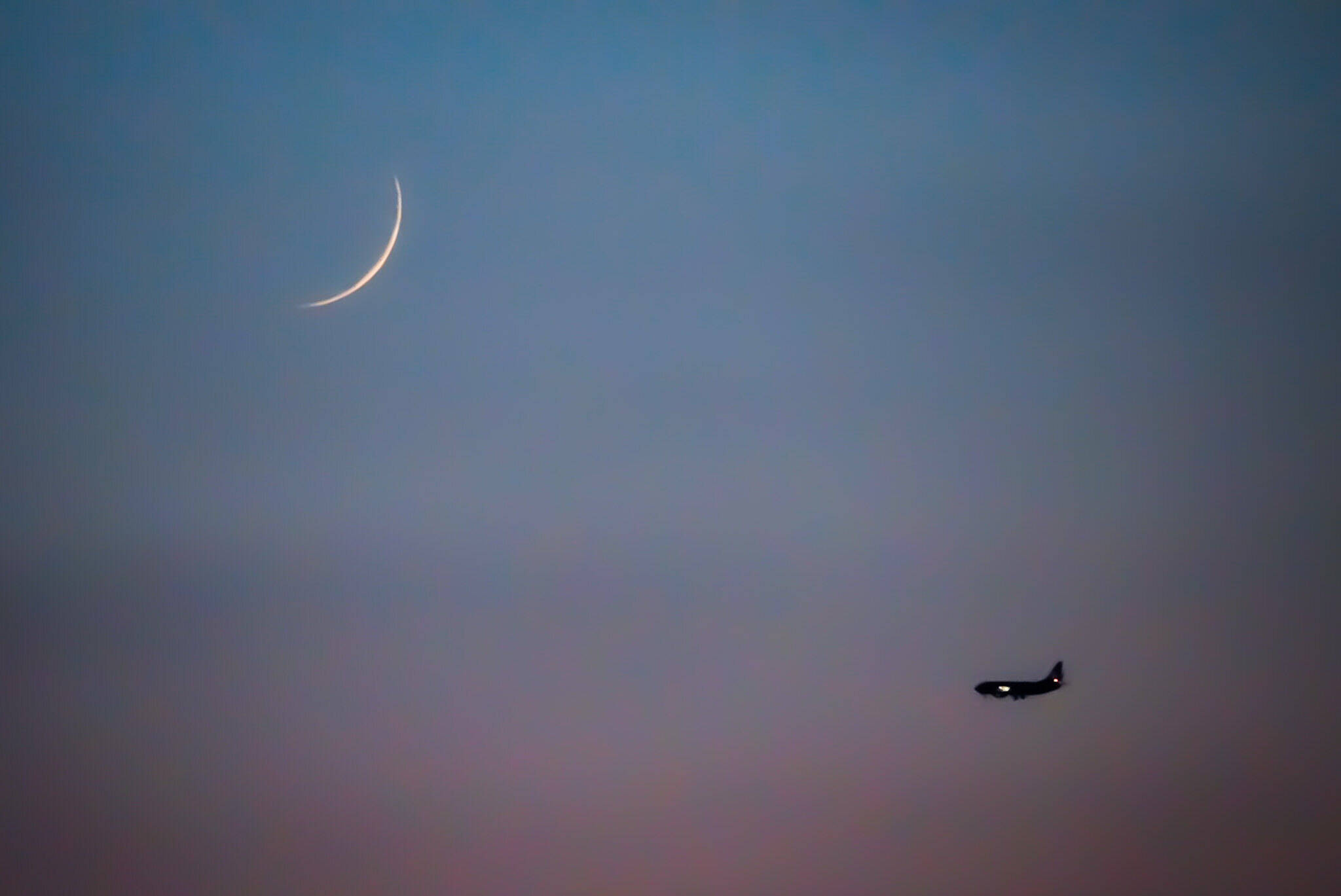 A waxing crescent moon on Sunday. (GordonCV)