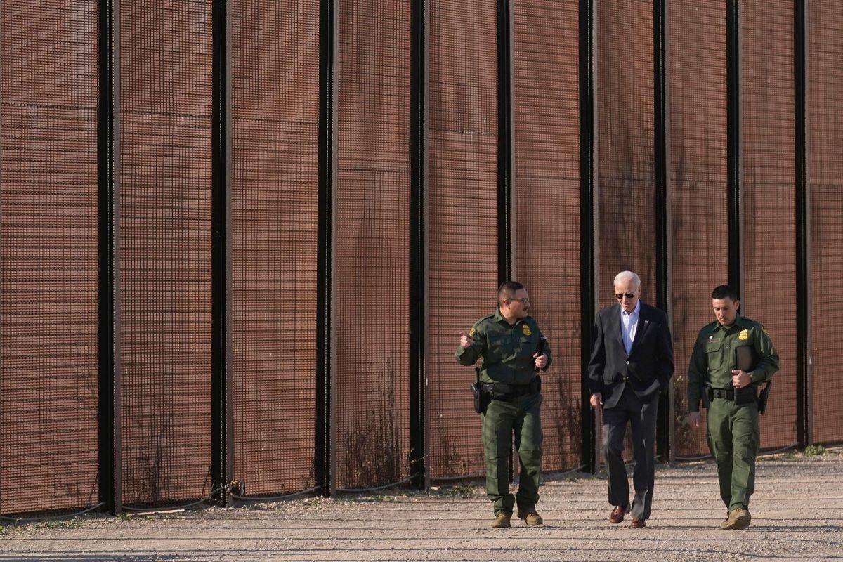 President Biden visited the U.S.-Mexico border in January. (Andrew Harnik/AP)