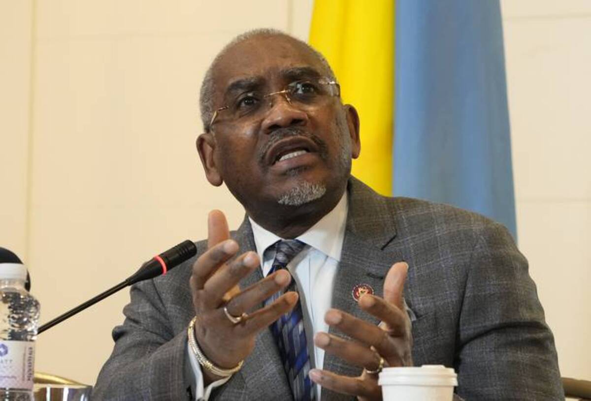 House Foreign Affairs Committee Chairman Gregory Meeks (D-N.Y.) and a congressional delegation give a briefing after their meeting with Ukrainian President Volodymyr Zelenskyy in Kyiv, Ukraine, on Friday. (AP Photo/Efrem Lukatsky)