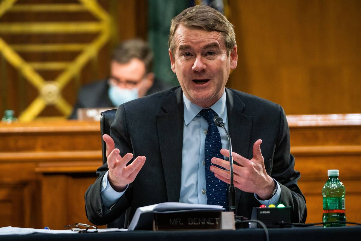 Sen. Michael F. Bennet (D-Colo.) during a Senate Intelligence Committee hearing last year. (Demetrius Freeman/The Washington Post)